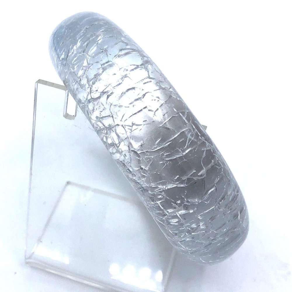 Vintage Lucite Bangle Wide Chunky Dome Asymetrical Bangle Bracelet